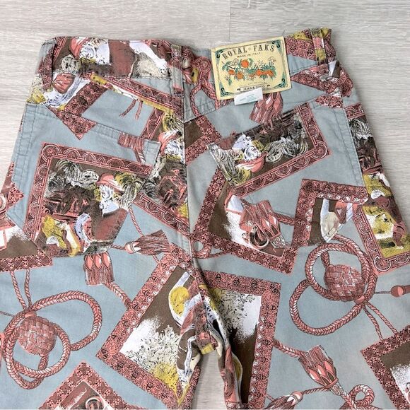 ROYAL FAKS Y2K Vintage Rare Legging Ceremonial Print Style Size 28. - Picture 5 of 12